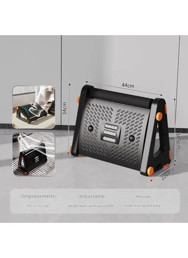 Adjustable Height Footrest for Office Desk Ergonomic Foot Stool with Massage Rollers Anti Leg Crossing Support