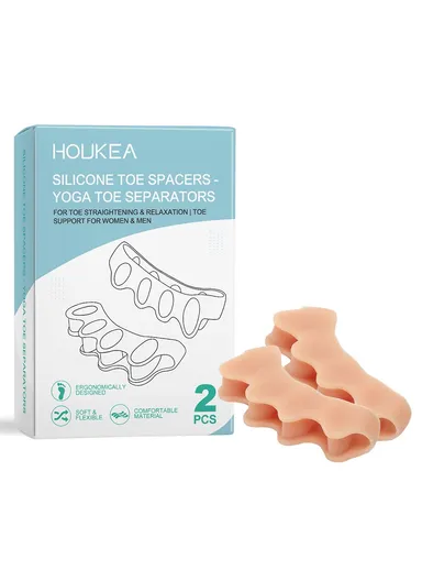 2Pcs Ergonomic Silicone Toe Separators for Toe Stretching Relaxation HK-B07-0132-01 