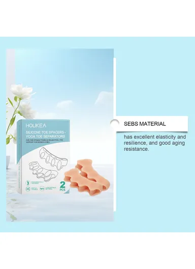 2Pcs Ergonomic Silicone Toe Separators for Toe Stretching Relaxation HK-B07-0132-01 