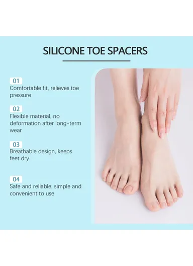 2Pcs Ergonomic Silicone Toe Separators for Toe Stretching Relaxation HK-B07-0132-01 