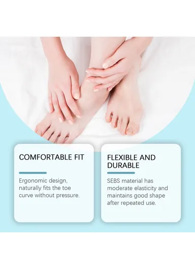 2Pcs Ergonomic Silicone Toe Separators for Toe Stretching Relaxation HK-B07-0132-01 