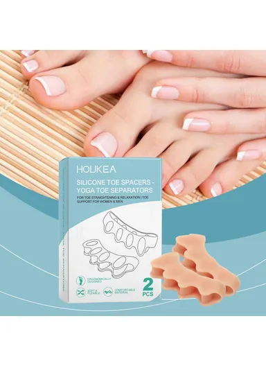 2Pcs Ergonomic Silicone Toe Separators for Toe Stretching Relaxation HK-B07-0132-01 