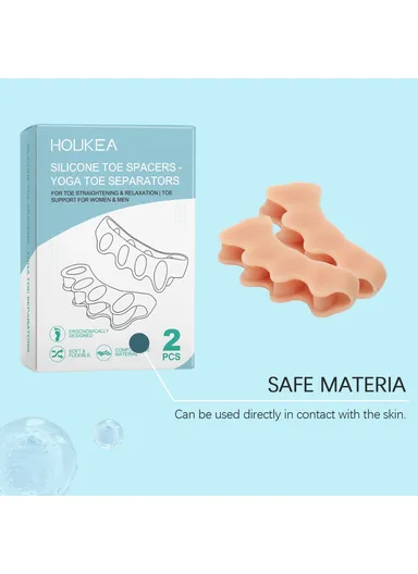 2Pcs Ergonomic Silicone Toe Separators for Toe Stretching Relaxation HK-B07-0132-01 