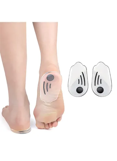 011 1 Pair Magnetic O / X Shape Leg Correction Heel Pad Soft Gel Shock Absorbing Heel Mat, M Size