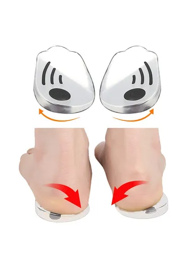 011 1 Pair Magnetic O / X Shape Leg Correction Heel Pad Soft Gel Shock Absorbing Heel Mat, M Size