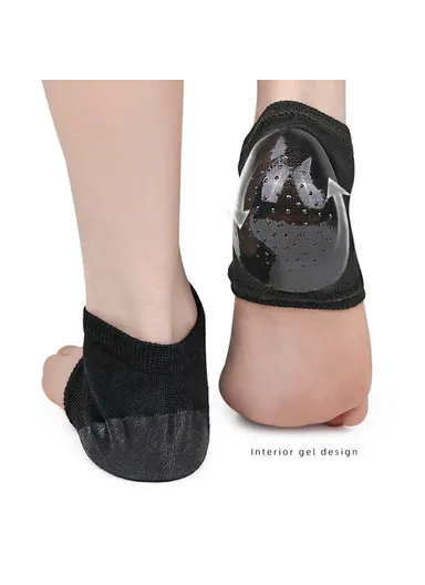 008 1 Pair Gel Heel Socks Cracked Foot Repair Moisturizing Sleeves Half Toe Anti Crack Protector - Nude