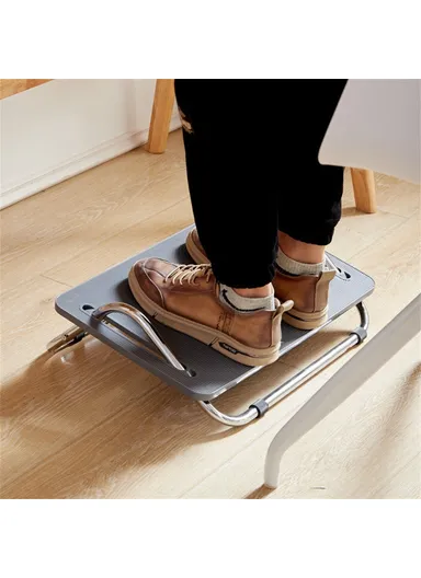 Ergonomic Footrest Office Desk Height Adjustable Sofa Foot Rest Pad for Work Home - Black