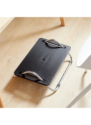 Ergonomic Footrest Office Desk Height Adjustable Sofa Foot Rest Pad for Work Home - Black