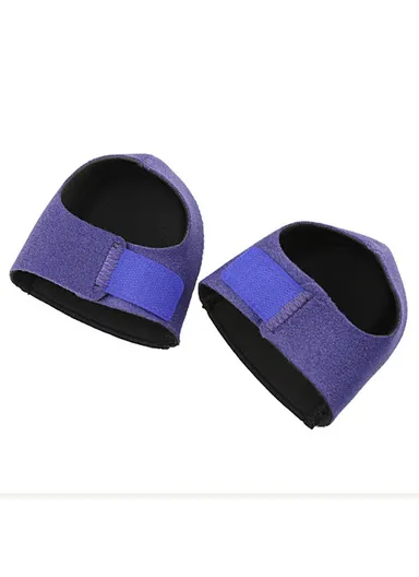 1 Pair L Size Magic Tape Heel Protector Adjustable Cushion Gel Pad for Heel Pain Relief / Plantar Fasciitis - Blue