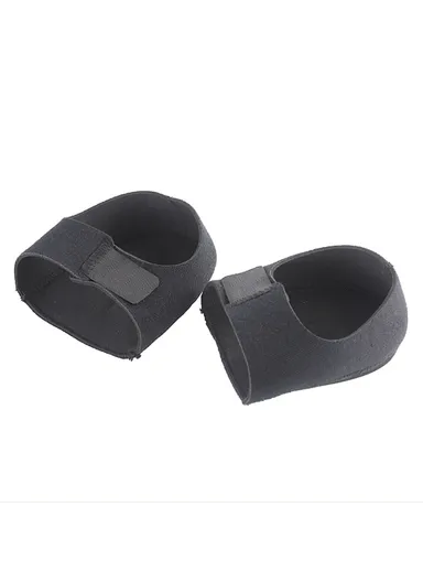 1 Pair L Size Magic Tape Heel Protector Adjustable Cushion Gel Pad for Heel Pain Relief / Plantar Fasciitis - Black