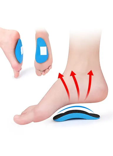 064 1 Pair EVA+Nylon Sports Foot Sole Guard Pad Flat Arch Support Leg Shape Correction Half Foot Cushion - Children
