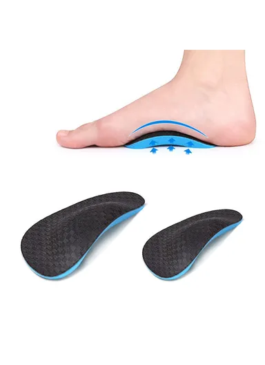 064 1 Pair EVA+Nylon Sports Foot Sole Guard Pad Flat Arch Support Leg Shape Correction Half Foot Cushion - Children