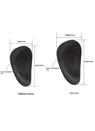 064 1 Pair EVA+Nylon Sports Foot Sole Guard Pad Flat Arch Support Leg Shape Correction Half Foot Cushion - Children