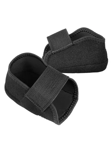 061 1 Pair 1cm Heightening Heel Cover Shock Absorption Pressure Relief Magic Tape Heel Pad - Black L