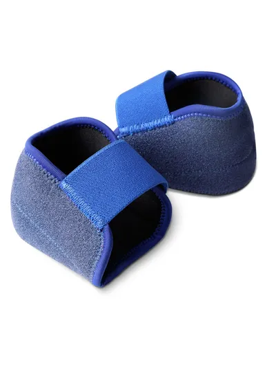 061 1 Pair 1cm Heightening Heel Cover Shock Absorption Pressure Relief Magic Tape Heel Pad - Blue L