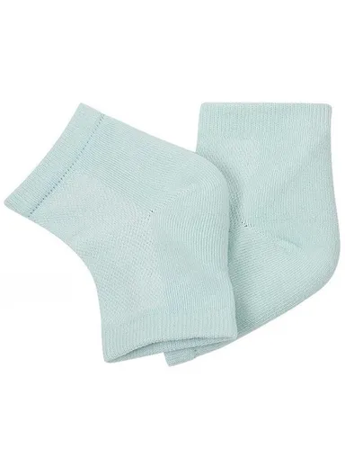 001 1 Pair Gel Heel Crack Socks Half Cut Mesh Breathable Cotton Socks Heel Protection - Green