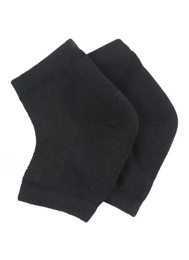 001 1 Pair Gel Heel Crack Socks Half Cut Mesh Breathable Cotton Socks Heel Protection - Black