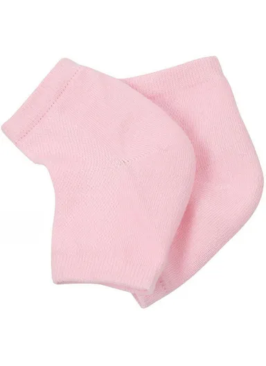 001 1 Pair Gel Heel Crack Socks Half Cut Mesh Breathable Cotton Socks Heel Protection - Pink