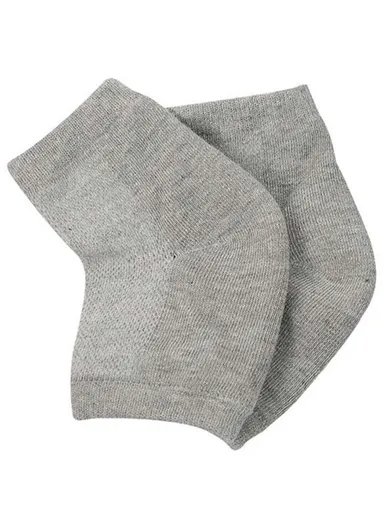 001 1 Pair Gel Heel Crack Socks Half Cut Mesh Breathable Cotton Socks Heel Protection - Grey