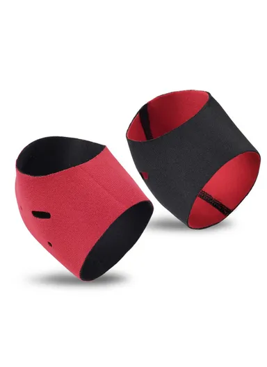 1 Pair Heel Cushions Protector Ankle Support Warm Heel Sleeve with Holes