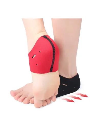 1 Pair Heel Cushions Protector Ankle Support Warm Heel Sleeve with Holes