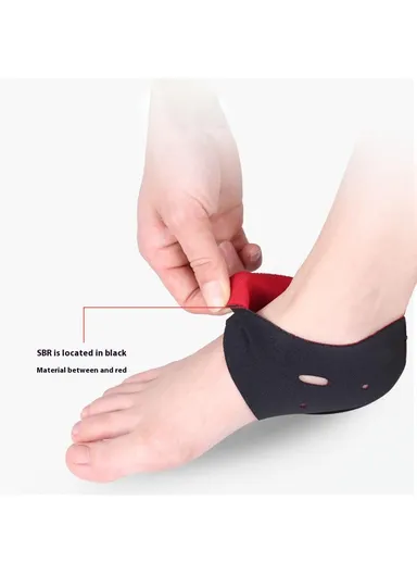 1 Pair Heel Cushions Protector Ankle Support Warm Heel Sleeve with Holes