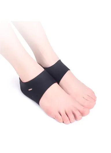 1 Pair Heel Cushions Protector Ankle Support Warm Heel Sleeve with Holes