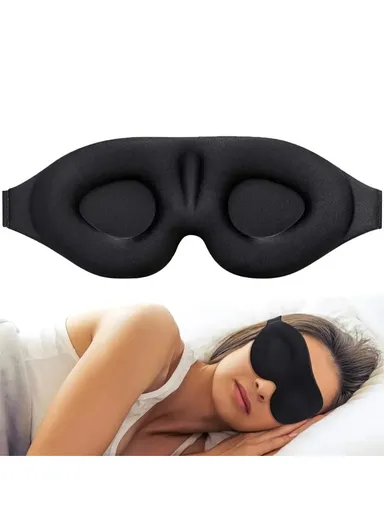 Ergonomic 3D Sleeping Mask Polyester Eye Mask Blindfold with Adjustable Strap
