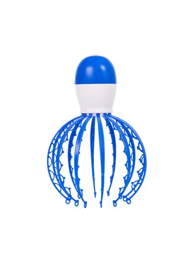 Electric Head Scalp Massager Release Stress Alleviate Fatigue Vibration Massager Claw Octopus Portable Removable Massage Device - Blue