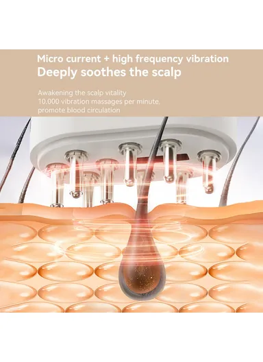  Red Light Therapy Scalp Massager Electric Hair Growth, Liquid Applicator Rollerball Massage Comb 2213