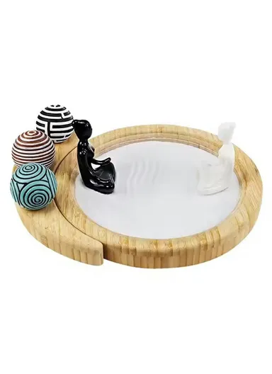 Miniature Landscape Sand Tray Zen Garden Office Home Desk Decoration for Yoga Meditation