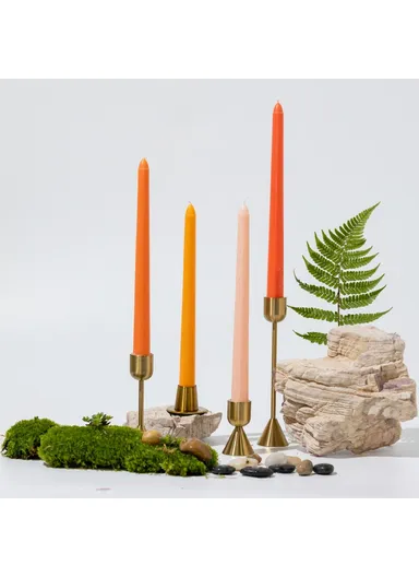 4Pcs 25cm Long Taper Candles Smokeless Unscented Candle for Hotel Home Decor Party Wedding - Orange