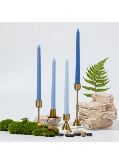 4Pcs 25cm Long Taper Candles Smokeless Unscented Candle for Hotel Home Decor Party Wedding - Blue