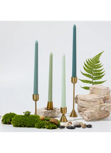 4Pcs 25cm Long Taper Candles Smokeless Unscented Candle for Hotel Home Decor Party Wedding - Green