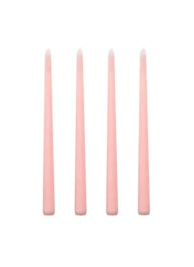 4Pcs 25cm Long Taper Candles Smokeless Unscented Candle for Hotel Home Decor Party Wedding - Pink