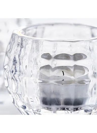 Transparent Glass Candle Holder Candlelight Prop Dining Table Candle Container Home Decor