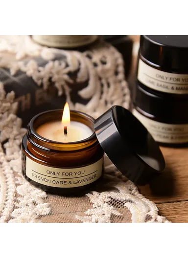 Creative Soy Wax Aromatherapy Candle with Glass Bottle Scented Candle Valentine Day Gift - Lime Basil &amp; Mandarin