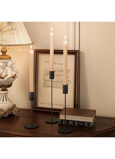 3Pcs Nordic Style Iron Candle Holders Wedding Ceremony Photo Prop Atmospheric Decoration - Imitation Gold