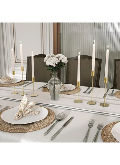 3Pcs Nordic Style Iron Candle Holders Wedding Ceremony Photo Prop Atmospheric Decoration - Bright Gold