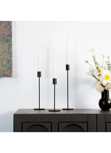 3Pcs Nordic Style Iron Candle Holders Wedding Ceremony Photo Prop Atmospheric Decoration - Bright Gold
