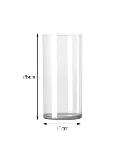 10x25cm Simulated Glass PET Vase Thickened Plant Hydroponic Container Home Office Decor