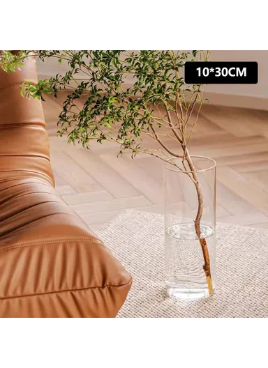 10x30cm Simulated Glass PET Vase Thickened Plant Hydroponic Container Home Office Decor