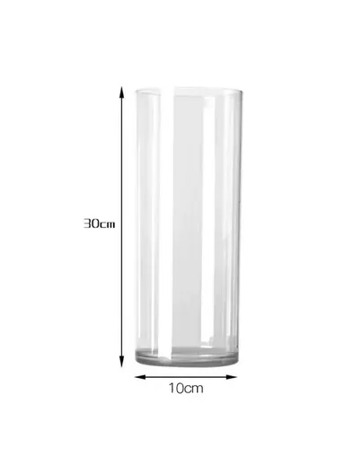 10x30cm Simulated Glass PET Vase Thickened Plant Hydroponic Container Home Office Decor