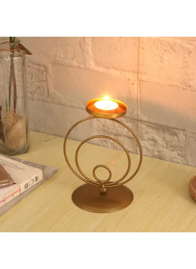 Metal Art Tealight Candle Holder Decorative Centerpiece Aromatherapy Candlestick Iron Stand