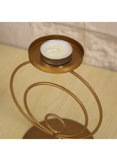 Metal Art Tealight Candle Holder Decorative Centerpiece Aromatherapy Candlestick Iron Stand