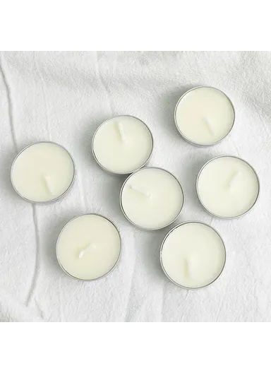 100Pcs Unscented Candles Smokeless 4-Hour Burn Time Round Candles with Aluminum Cup