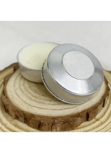 100Pcs Unscented Candles Smokeless 4-Hour Burn Time Round Candles with Aluminum Cup