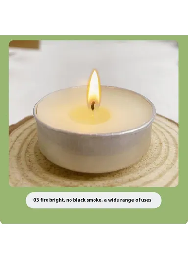 100Pcs Unscented Candles Smokeless 4-Hour Burn Time Round Candles with Aluminum Cup