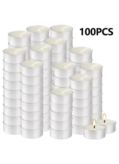 100Pcs Tealight Candles Smokeless Romantic Atmosphere Lighting for Wedding Decor