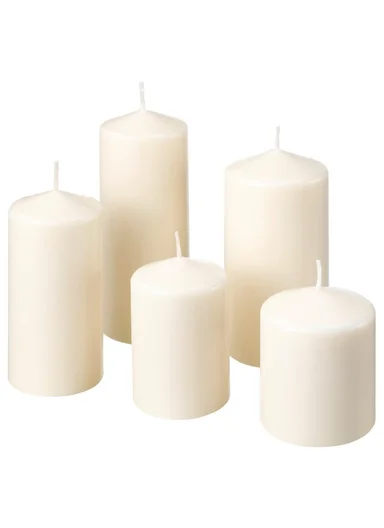 5Pcs Unscented Pillar Candles Smokeless Natural Wax Candle Set for Home Party Emergency Use